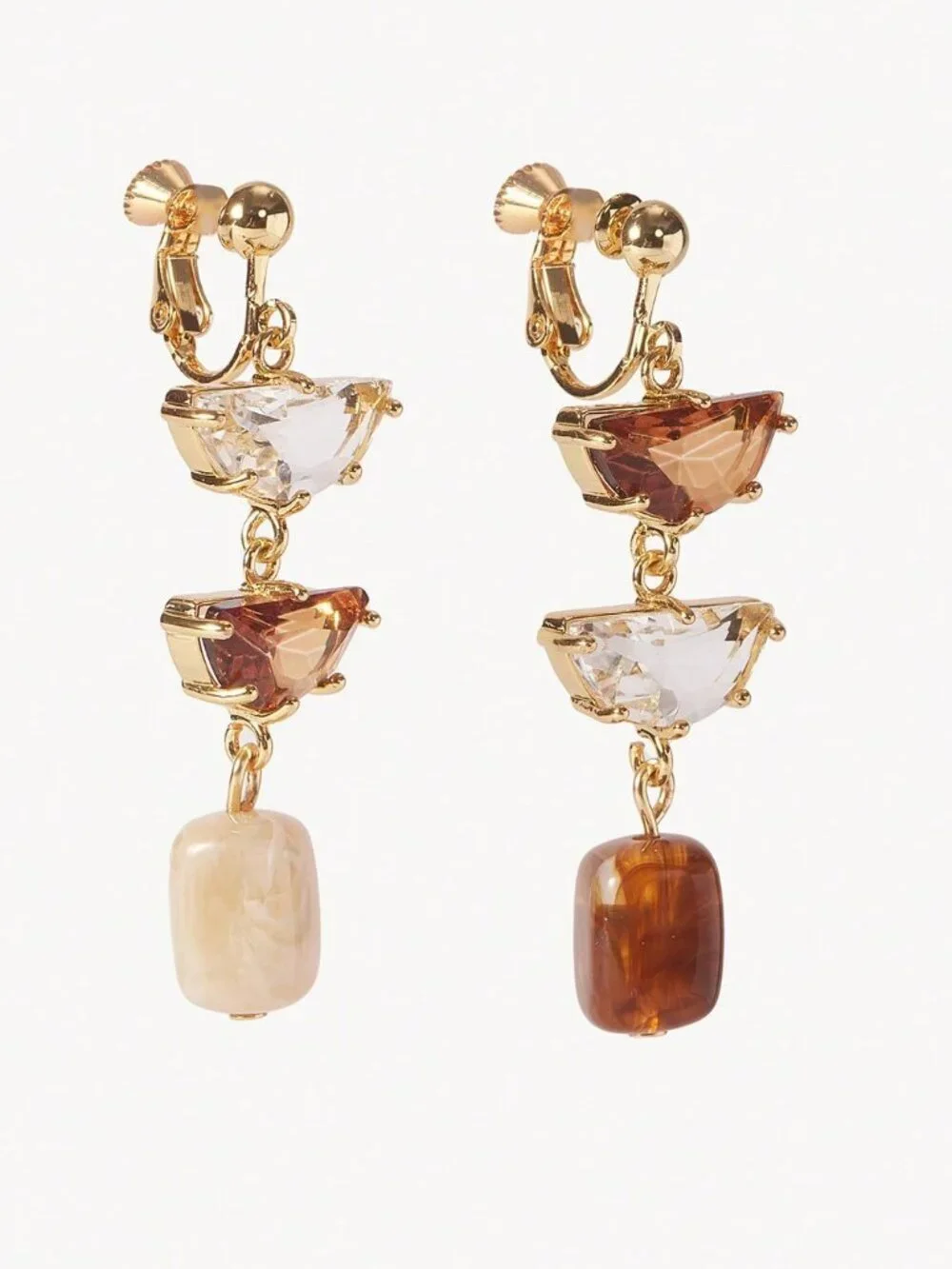 Multicolor Elegant Women's Dangle Earrings with Pearl Crystal Design